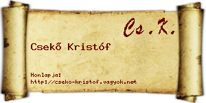 Csekő Kristóf névjegykártya